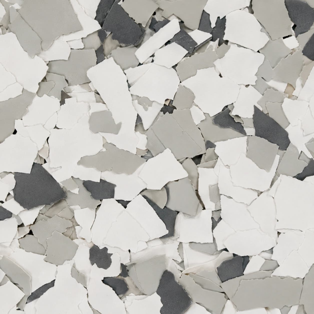 Snowfall epoxy flake color