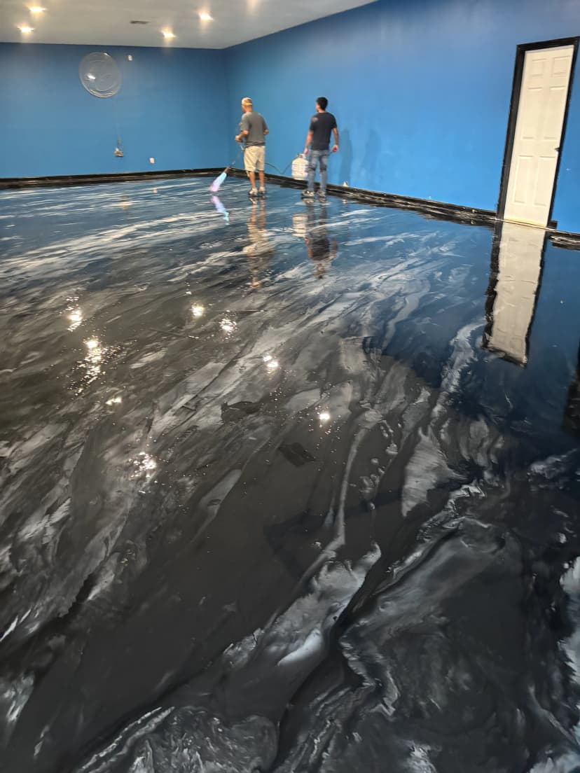 Black-Toned Metallic Epoxy Floor