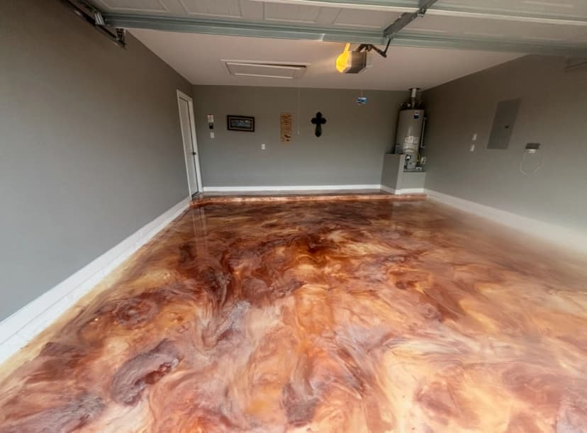 Residential Brown-Toned with Metallic Expoxy Floor