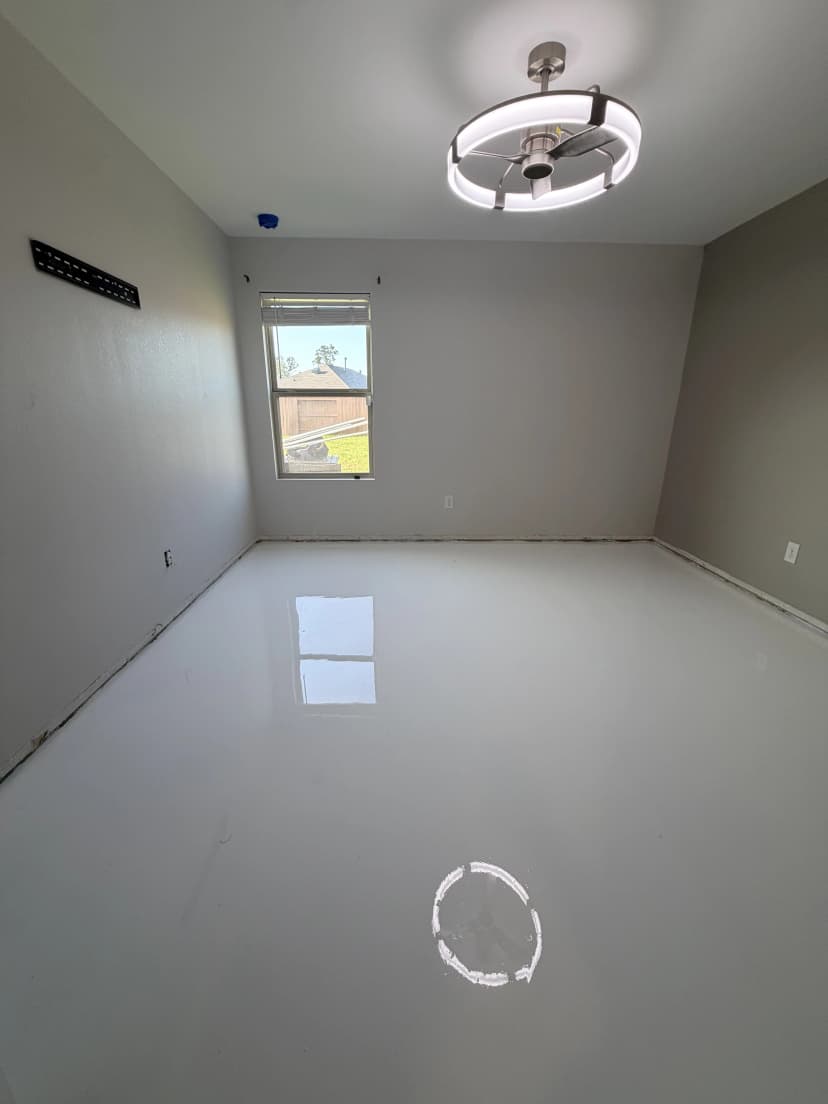 Completed Residential Room Epoxy Floor With Glare