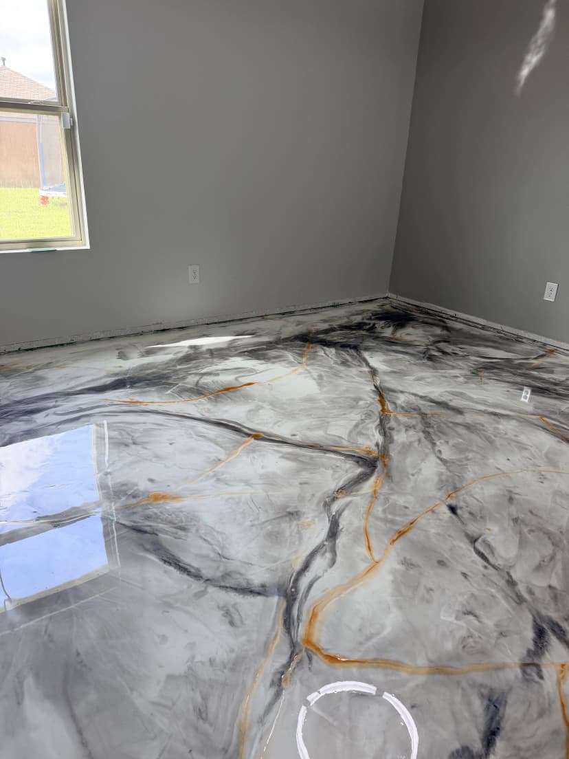 Completed Residential Room Epoxy Streak Finish