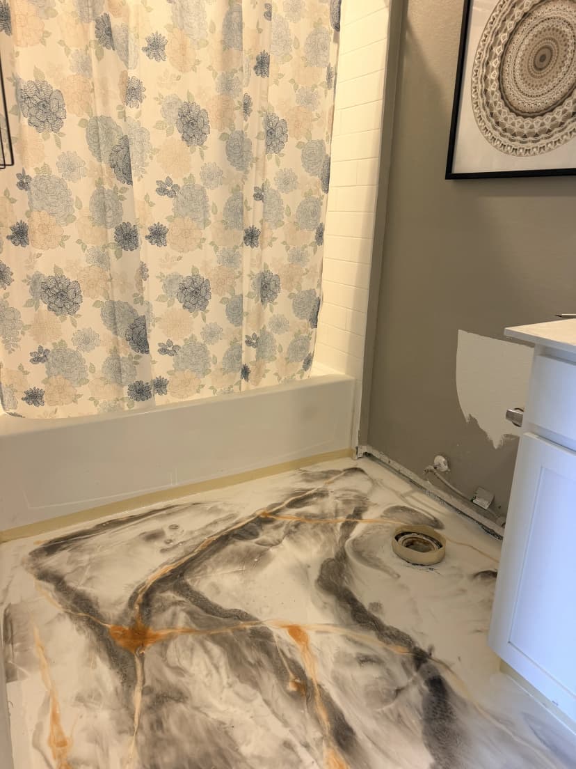 Residential Restroom Epoxy Floor Complete