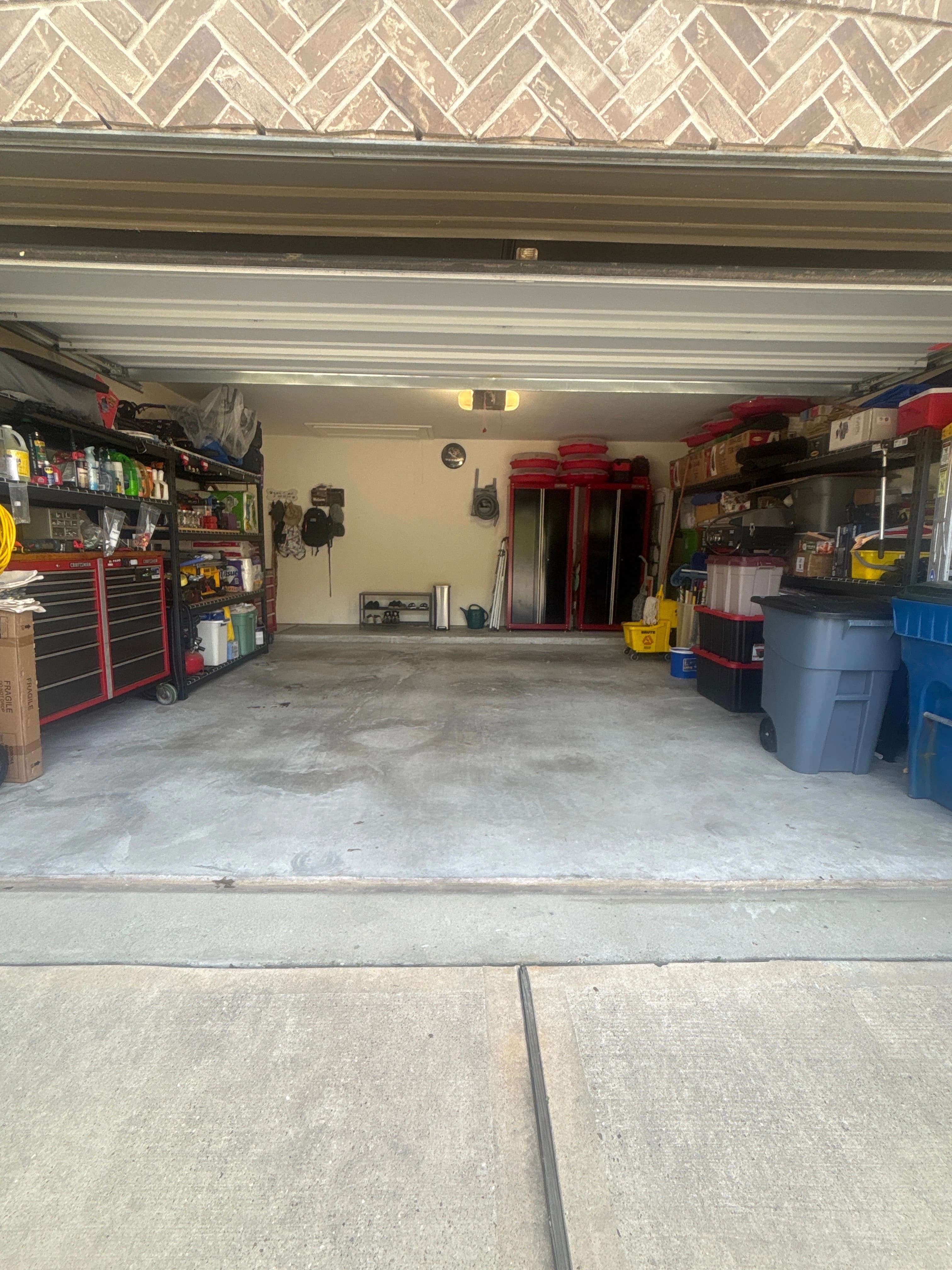 Garage floor before epoxy coating